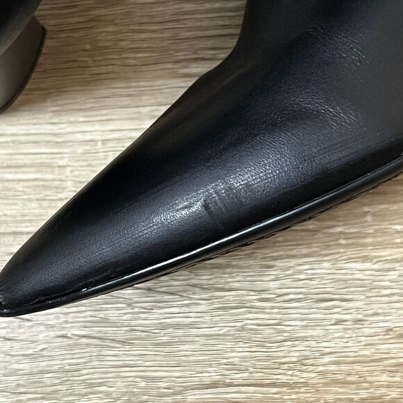 Marc Fisher Black Leather Booties | Women’s 10 | Pointed Toe Block Heel - Picture 12 of 16